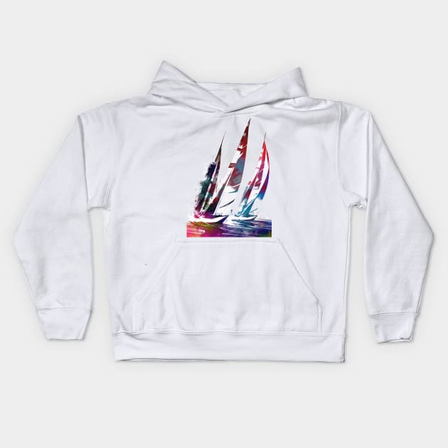 Sailing sport art #sailing Kids Hoodie by JBJart